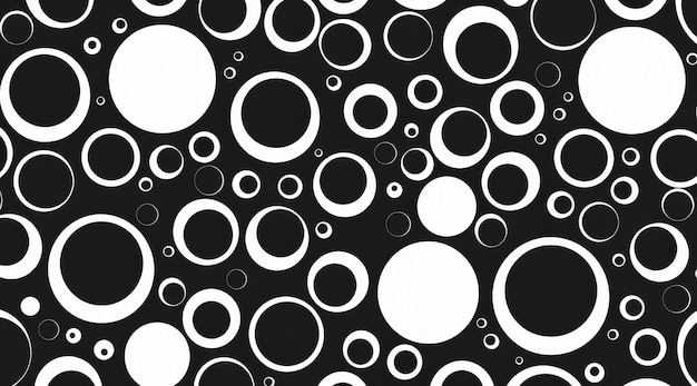 Photo an abstract design featuring a pattern of black and white circles with artistic flair