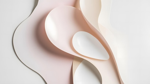 abstract design featuring soft pastel colors on a pure white background Generative AI