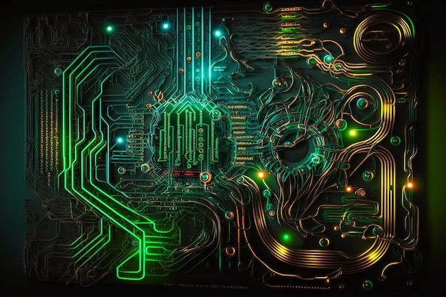 Abstract design with interweaving circuits symbolizing the cuttingedge world of cyberspace