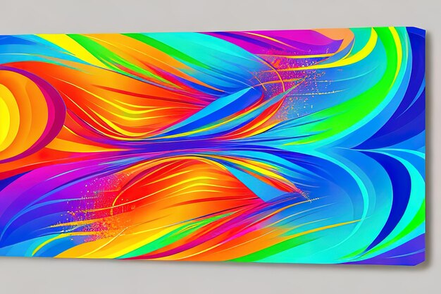 An abstract design with vibrant colors and dynamic shapes Ai generated