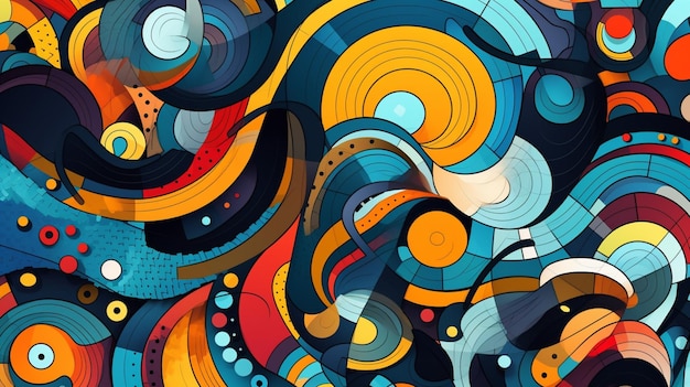 Abstract designs with funky and colorful patterns