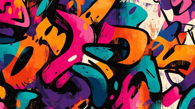 Photo abstract digital art with bold vibrant colors and graffitiinspired style