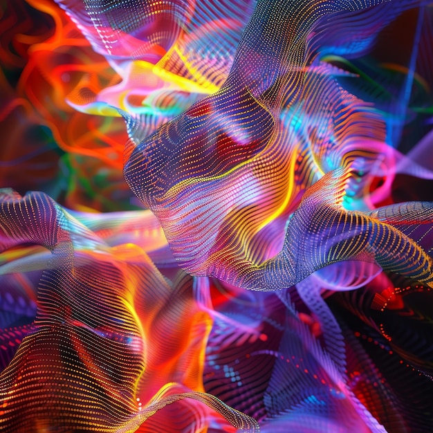 Photo abstract digital art with vibrant colors and dynamic forms