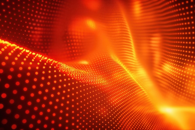 Photo abstract digital background with orange illuminated dots futuristic design features intricate