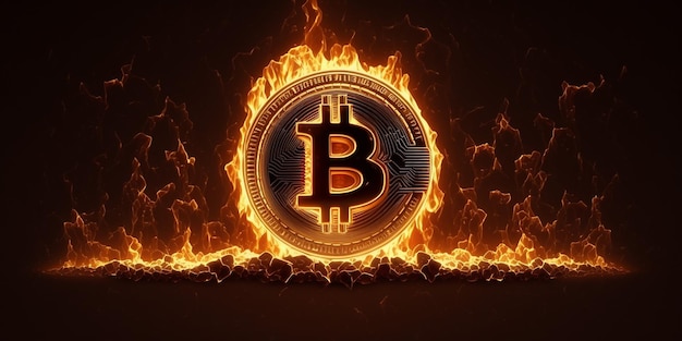 Abstract digital bitcoin background Cryptocurrency concept AI generated