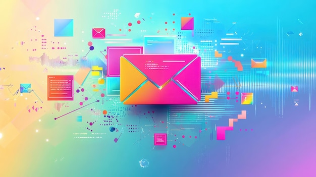 Photo abstract digital communication email concept