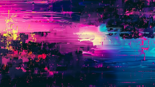 Photo abstract digital glitch background with distorted pixels and glitchy effects offering a modern and edgy aesthetic inspired by digital technology