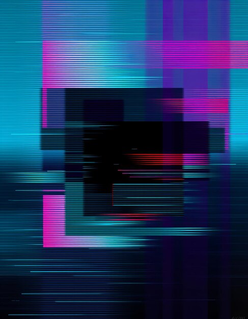 Photo abstract digital glitches with overlapping layers