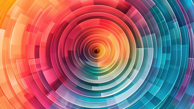 Photo abstract digital illustration of a harmonious color wheel spectrum