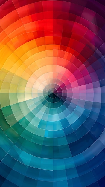 Photo abstract digital illustration of a harmonious color wheel spectrum