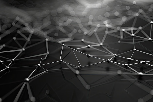 Abstract Digital Network Connection Grey Background