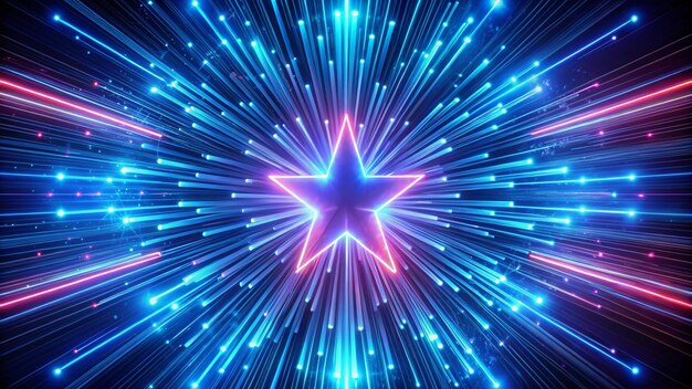 Abstract directional neon lines geometric background Data flow Optical fiber Explosion star Seamless loop 4k motion effect Blue modern light spectrum fluorescent ultraviolet light