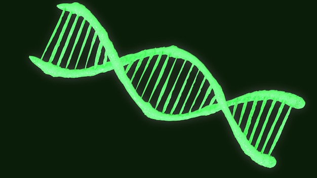 Abstract DNA structure Medical science background Vector green dna helix icon