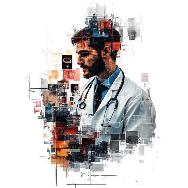 Photo abstract doctor with stethoscope and medical background