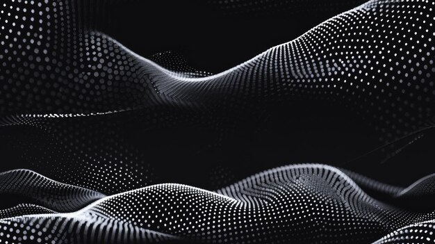 Photo abstract dots forming waves on a dark background digital particles aig53