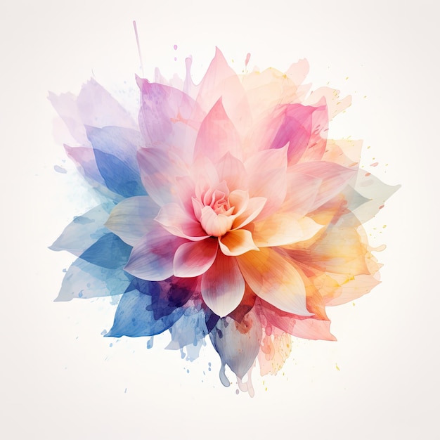 Abstract Double Exposure Flower