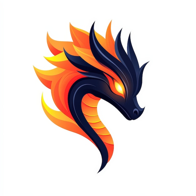 Photo abstract dragon head logo design