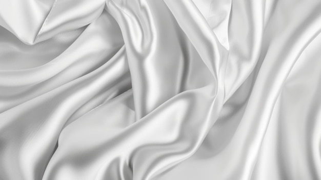 Abstract Draped White Satin Fabric Texture