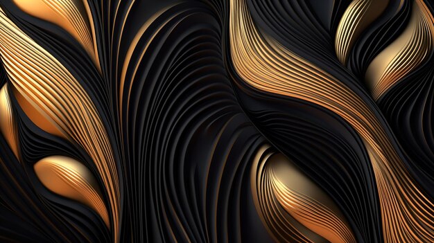 Abstract dream light wave dark light design wallpaper black shadow wallpaper Generative AI