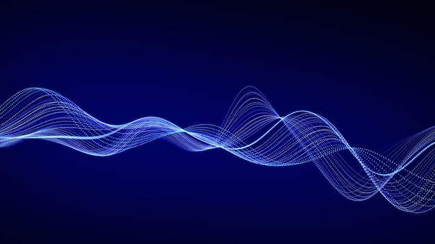 Photo abstract dynamic music wave technology background sound equalizer with blue lines