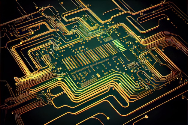 Abstract Electronic Circuit Board Background ai generated art