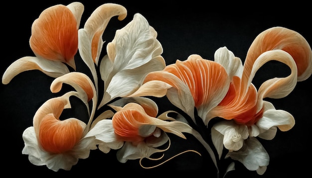 Abstract elegant floral background Decorative ivory corals carved flowers