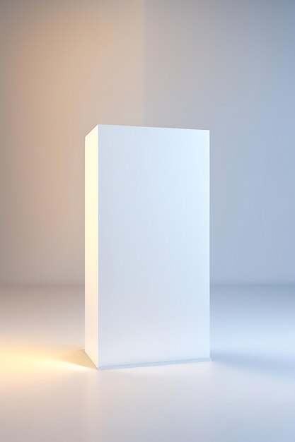 Abstract empty white podium on white background with shadow Mock up stand for product presentation