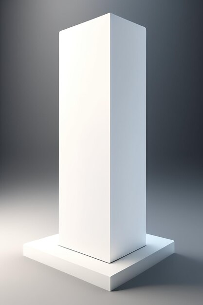 Abstract empty white podium on white background with shadow Mock up stand for product presentation