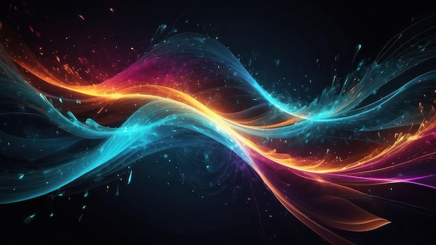 Abstract energy flow background with pulsating waves of light perfect for dynamic designs