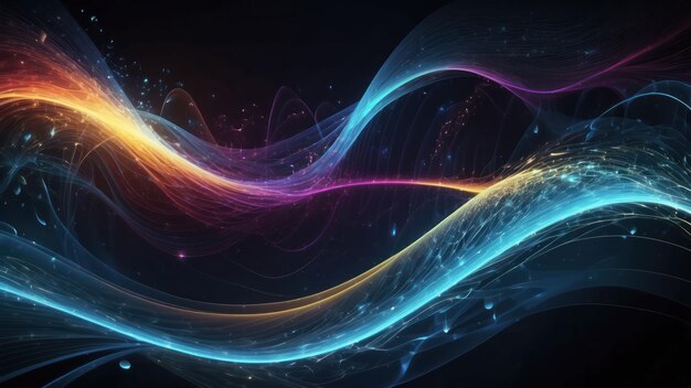 Abstract energy flow background with pulsating waves of light perfect for dynamic designs