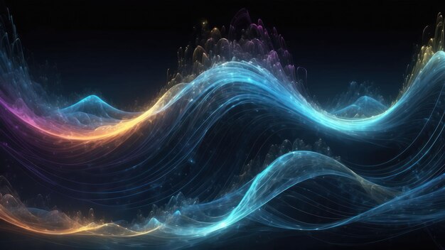 Abstract energy flow background with pulsating waves of light perfect for dynamic designs