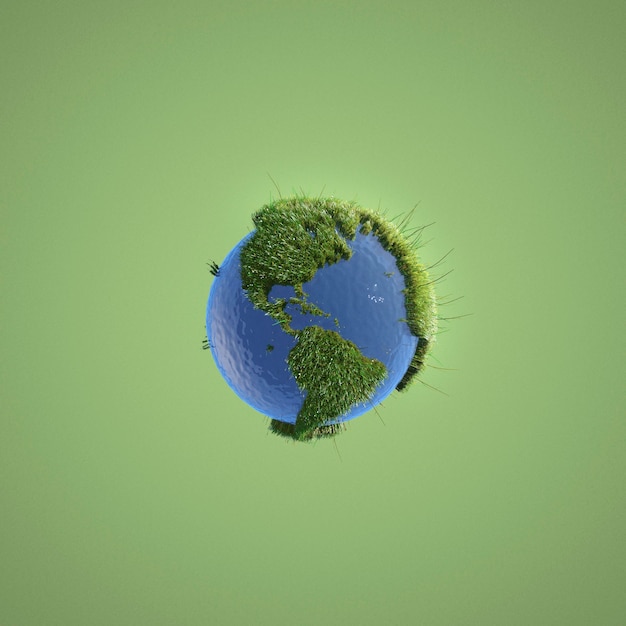 Abstract environment representation on green background