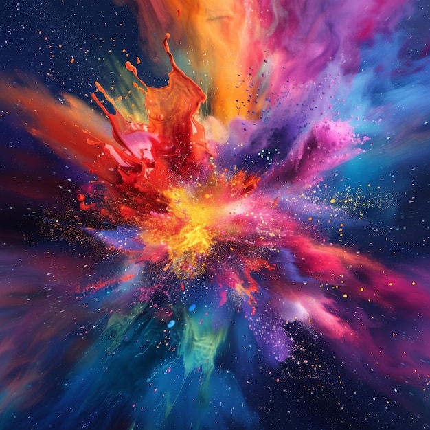 Photo abstract explosion of color and light