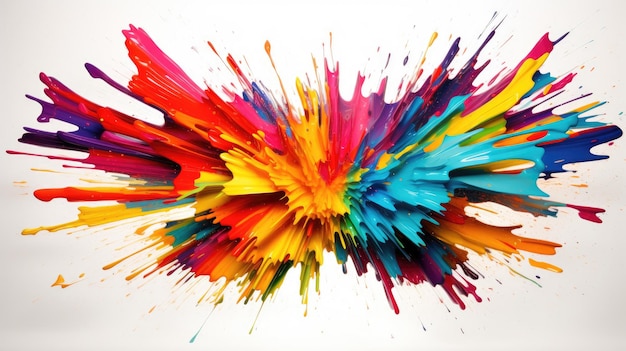 An abstract explosion of vibrant paint splatters