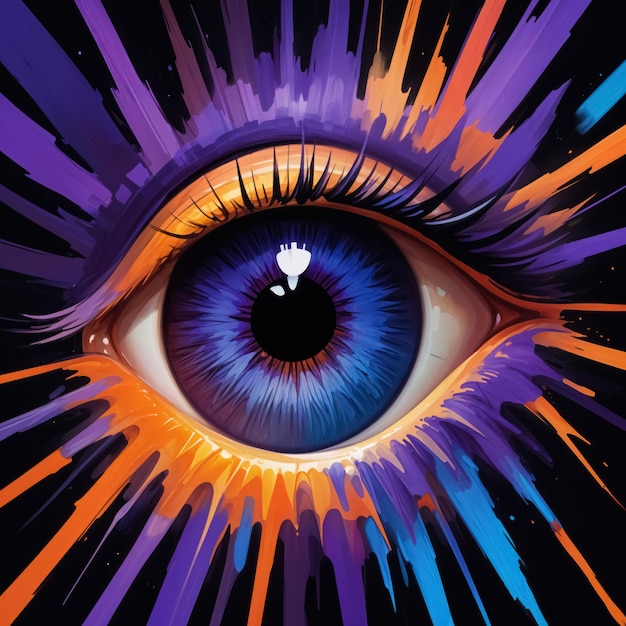 Abstract eye on a colorful background