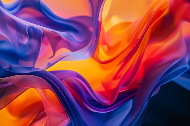 Photo abstract fabric creating vibrant color waves