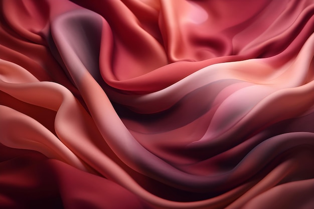 Abstract fabric wave silk smooth majenta colours background generations ai