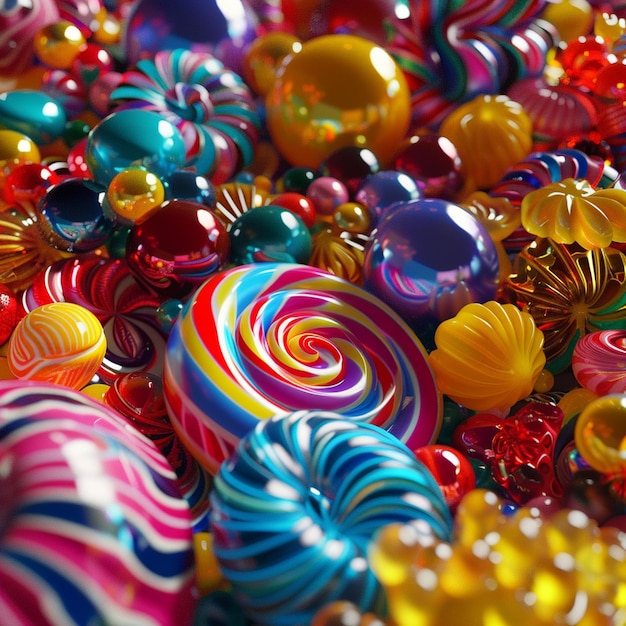 Abstract and fantastic background of colorful candies