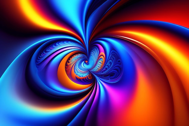 Abstract fantastic blue swirls colorful fractal shapes Beautiful bright colorful surface