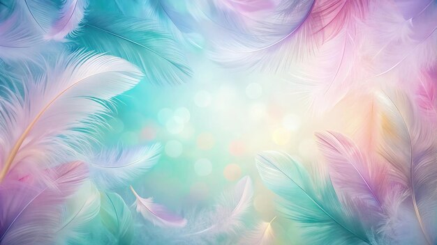 Abstract feather background in pastel colors perfect for Easter celebration soft spring holidayfeathers pastel Easter wideangle gentle ethereal abstract decoration texture