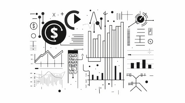 Abstract Financial Illustration An abstract illustration depicting financial concepts with various