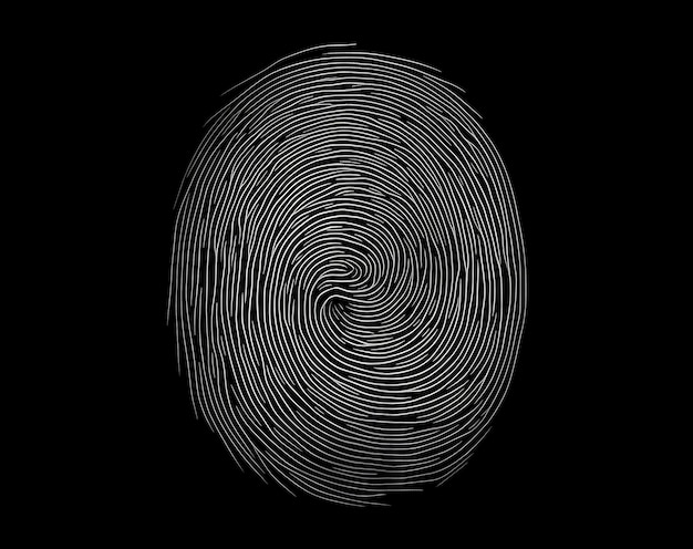 Photo abstract fingerprint design on dark background