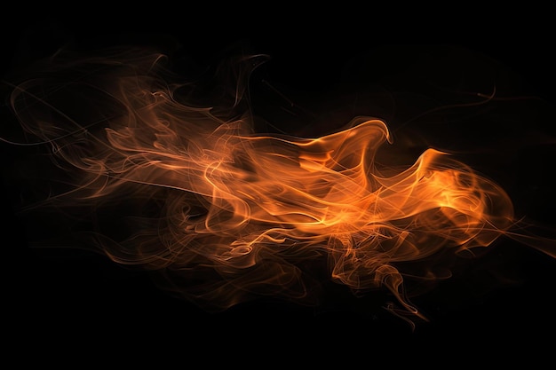 Abstract fire on black background for banners and textures