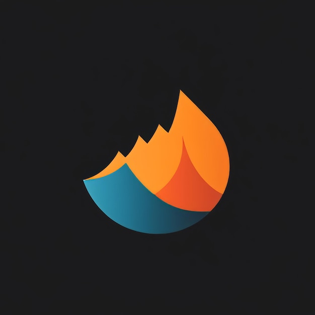 Photo abstract fire logo design with blue orange and red color