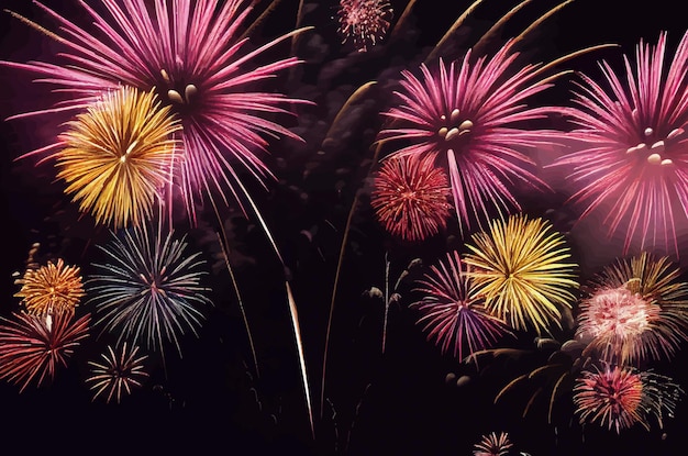 Abstract fireworks background Fireworks light up in the sky concept of celebration