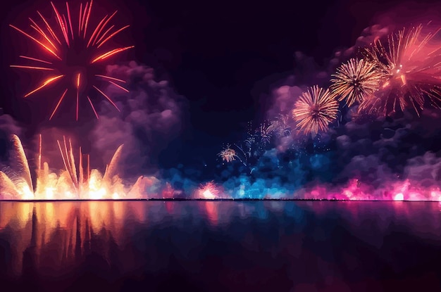 Abstract fireworks background Fireworks light up in the sky concept of celebration