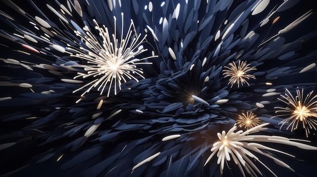 Photo abstract fireworks display with geometric shapes