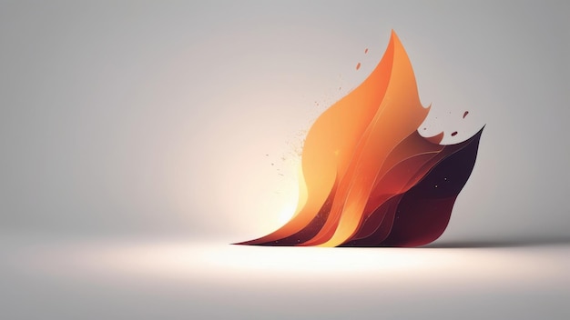 Abstract flame design in shades of orange and red against a white background