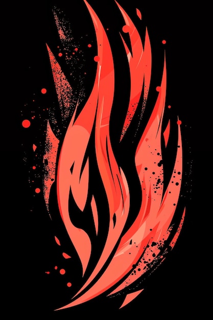 Photo abstract flame design with black background