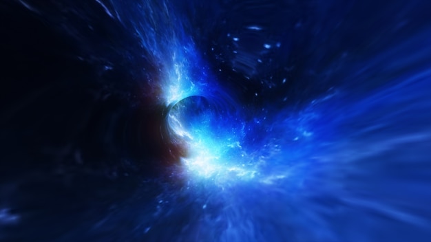 Abstract flight in a black hole in space